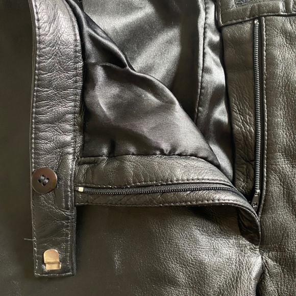 Black Vintage Leather pants, 26 waist - Picture 4 of 5